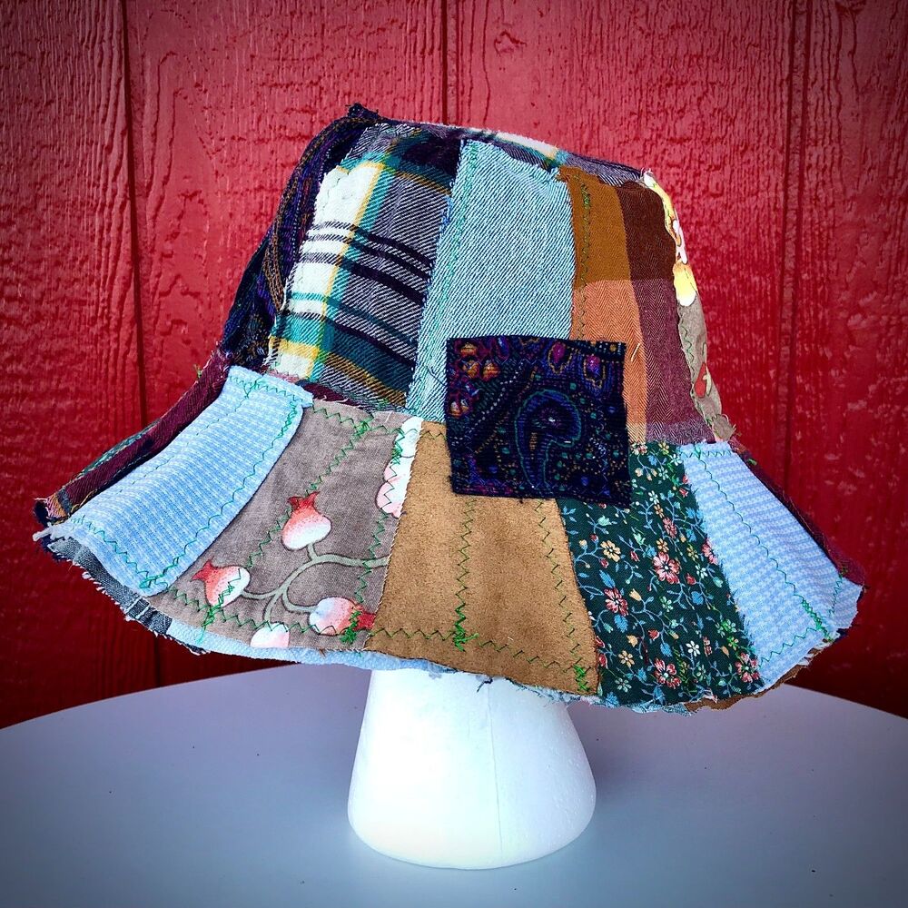 Upcycled Patchwork Hat - Handcrafted Vibrant Mix